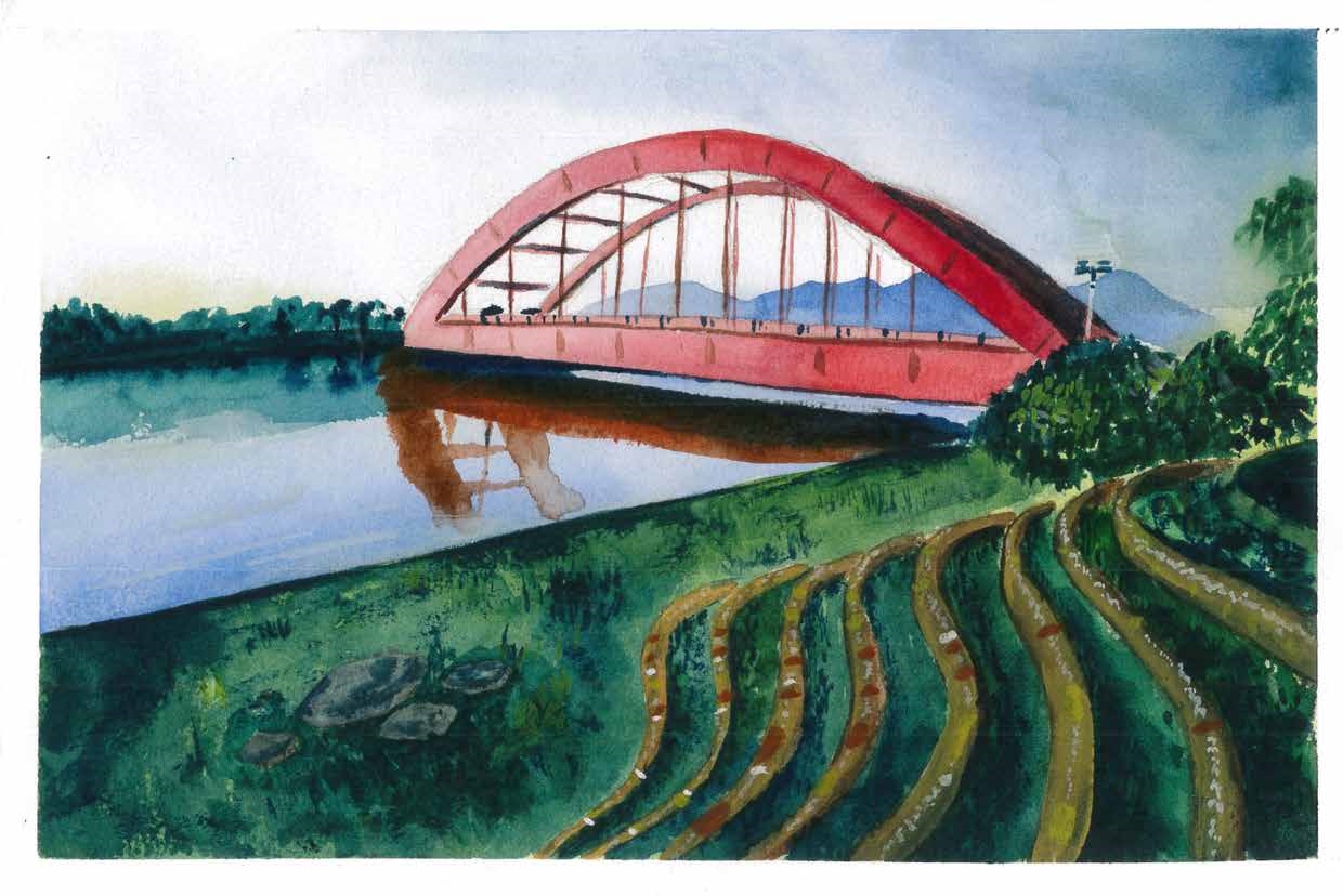 蘭陽平原最漂亮的河流，冬山河。 紅色的利澤簡橋是冬山河的地標，每年的端午節會在此舉辦龍舟錦標賽。 蘭陽還有很多好景點，我最喜愛美麗的蘭陽。